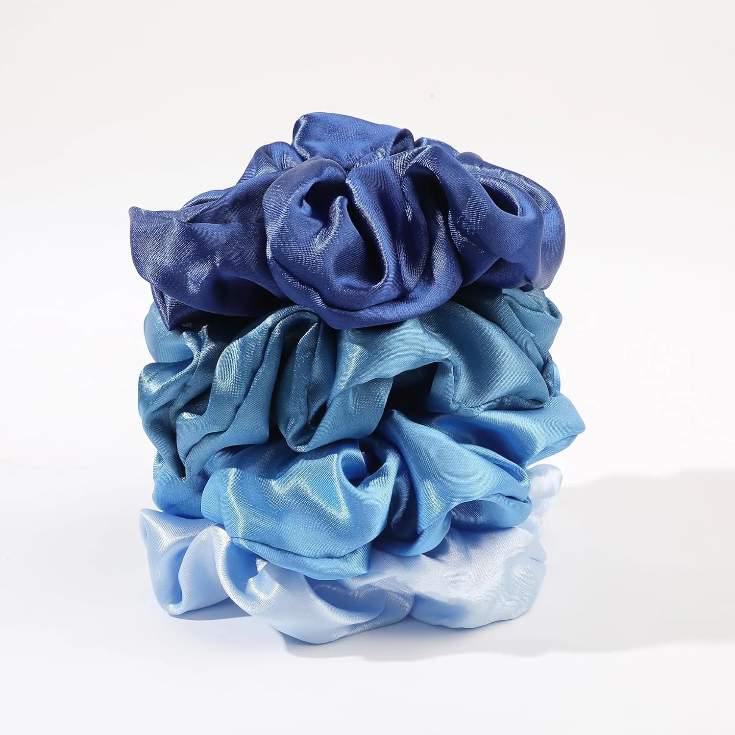 Satin Hair Scrunchies: Cute, Big Pony Tail Holders for Thick, Curly Hair - No Crease, No Damage Hair Ties for Girls and Women