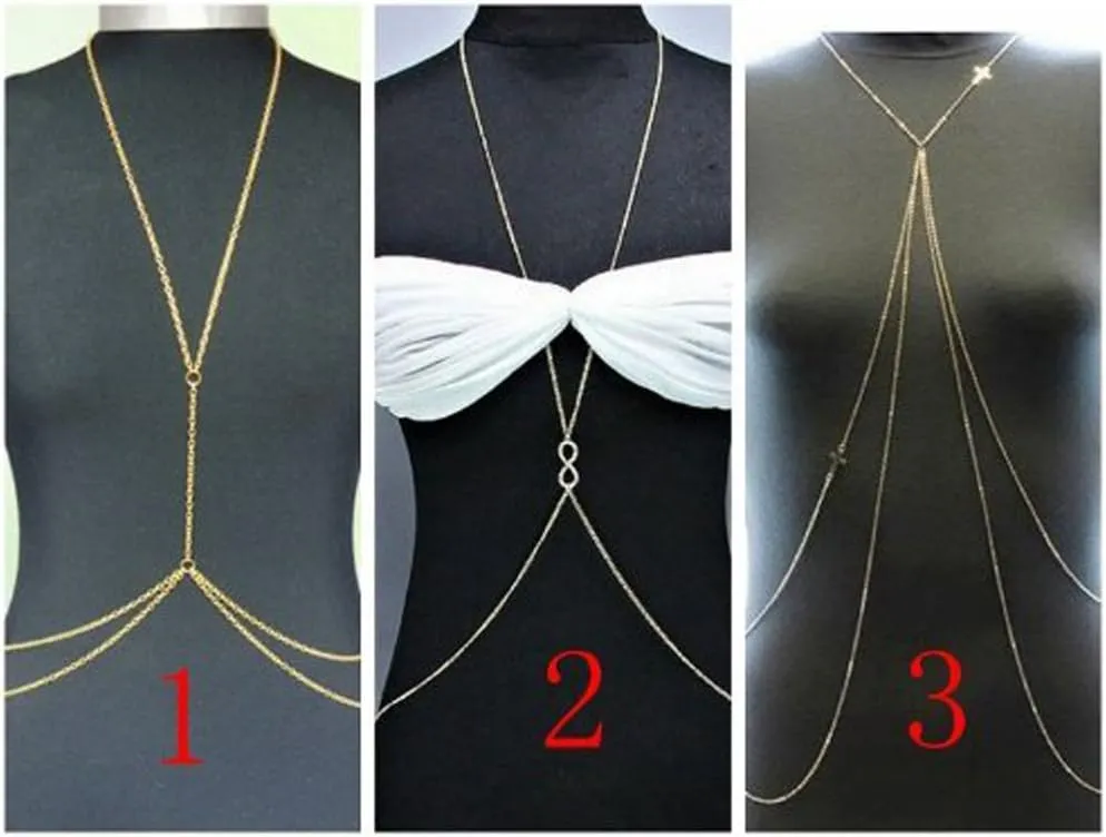 Sexy Body Chain Bra Bikini Waist Belly Body Chains Beach Body Necklace Jewelry for Women