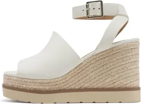 Soda Stella ~ Women Square Peep Toe Single Band Platform Espadrille Wedge Sandals with Adjustable Ankle Strap