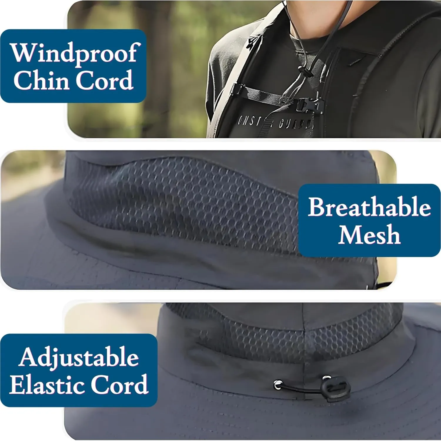 Solar Fan Hat Wide Brim Solar Fan Hat Outdoor Wide Brim Sun Hat with 2 Solar Fan Fishing Hat - Removable & USB Charging Fan