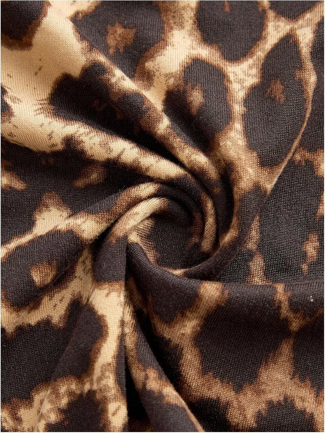 SOLY HUX Women's Leopard Print Halter Dress Y2k Gothic Deep V Neck Layered Ruffle Mini Dresses