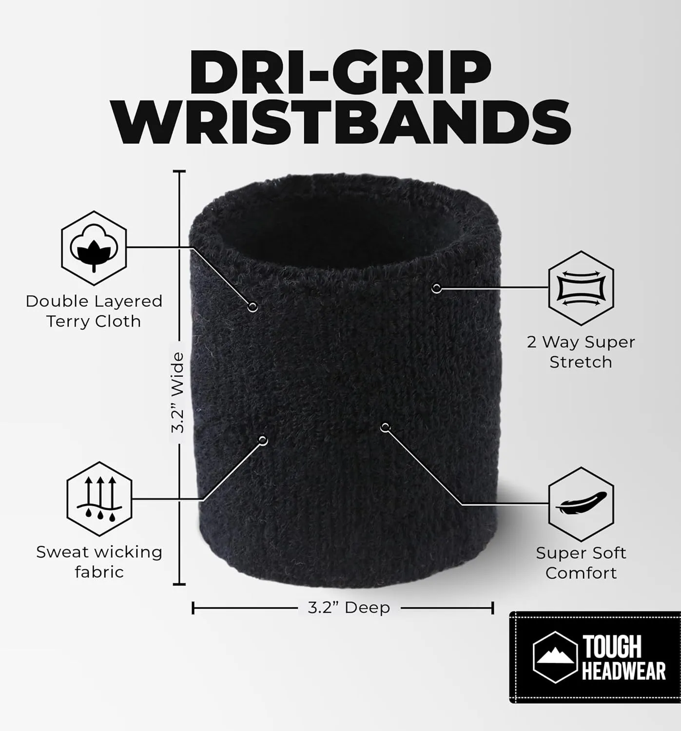 Sports Sweatbands - Arm Bands for Wrists, Sweat Absorption for Men & Women