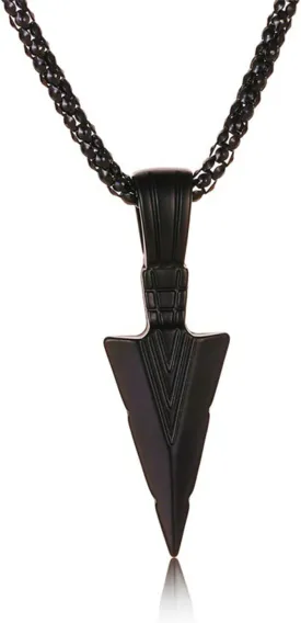 Stainless Steel Spearpoint Arrowhead Pendant Necklace For Mens Cool Arrowhead Pendant Chain Necklace for Women