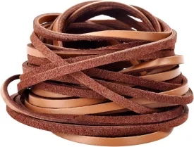TeeLiy 3mm Flat Genuine Leather Cord, Strip Cord Braiding String Tan for Jewelry Making, Leather Shoe Lace, Arts & Crafts (Tan_3MM_5Yards)