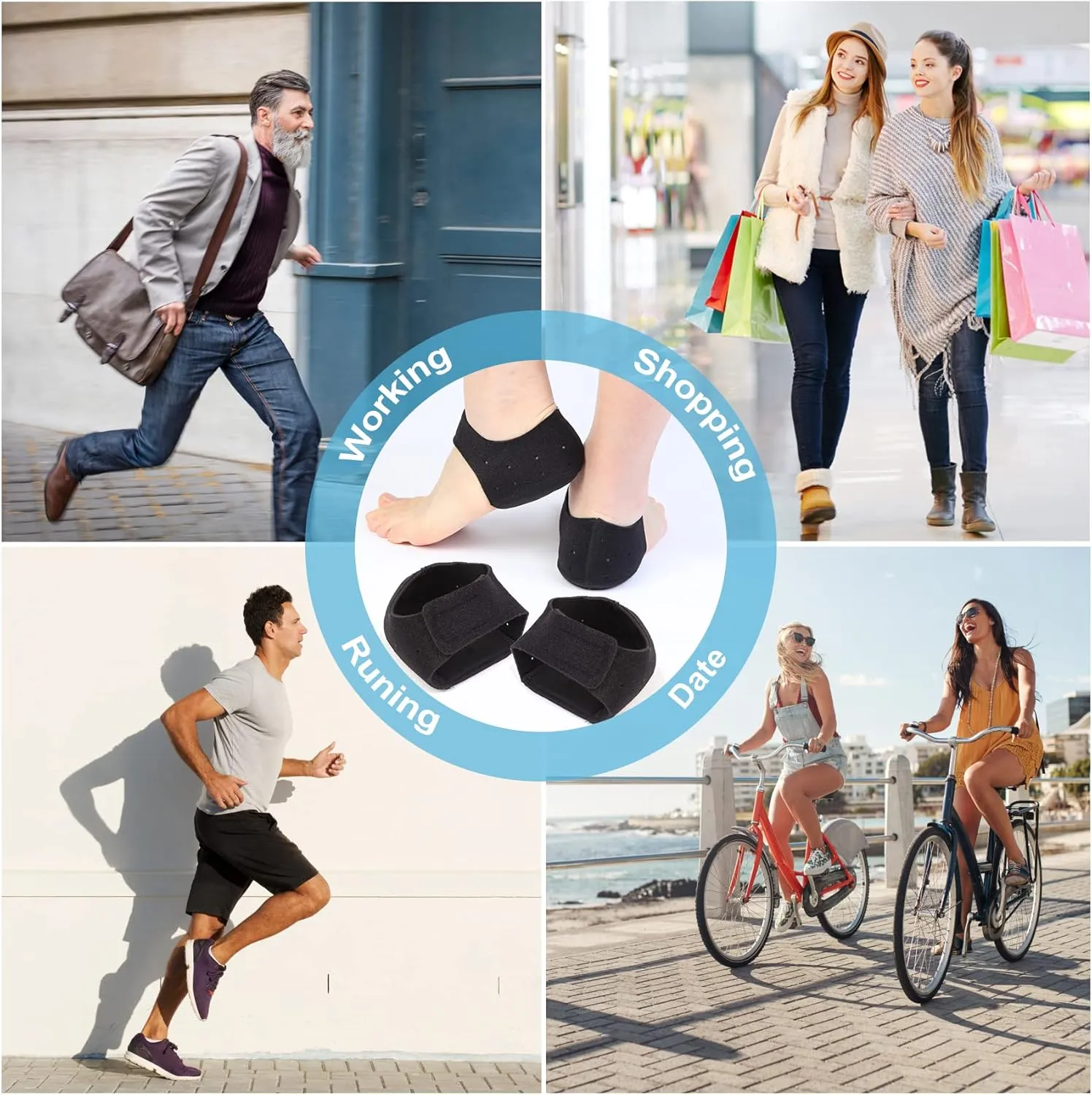 Thicker Heel Cushion Cups for Heel Pain Relief, Plantar Fasciitis & Heel Spur Support, Inserts for Pressure Sores