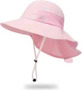 Toddler Baby Sun Hat Kids Summer UPF 50  for Boys Girls Adjustable Beach Hats with Bucket Wide Brim Age 1-7 Years