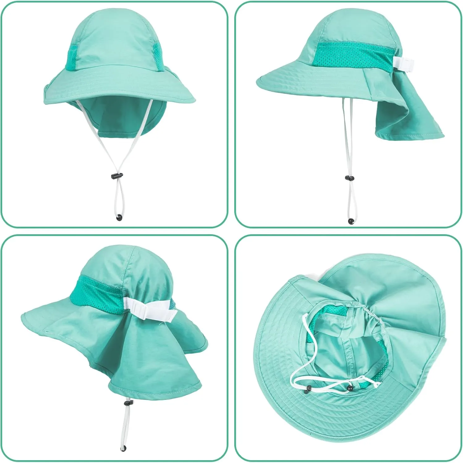 Toddler Baby Sun Hat Kids Summer UPF 50  for Boys Girls Adjustable Beach Hats with Bucket Wide Brim Age 1-7 Years