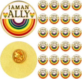 Tondiamo 24 Pcs Gay Pride Enamel Pins Bulk Rainbow Lgbt Lapel Pins Metal Pride Brooches for Clothing Bags Jacket Hats Backpack Decoration