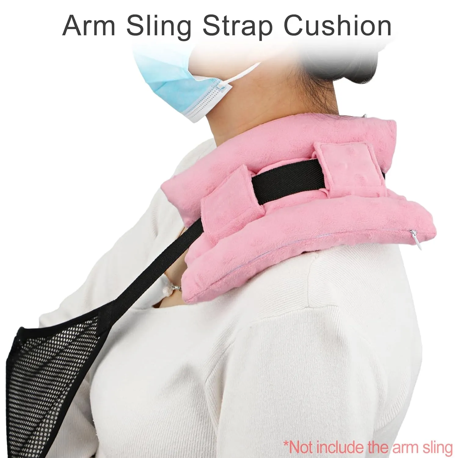 Upgrade Neck Pad Strap Cushion Pillow for Arm Sling Comfort Shoulder Support Pad Rotator Cuff Replacemet Surgery Elbow Brace Carry Padded Cover Broken Wrist Hand Injury Cast, Minky Dot Coral