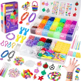 UUEMB 10000  Rubber Band Bracelet Kit, Colorful Loom Bracelet Making Kit with Storage Box, DIY Art Craft Kit with Charms Beads for Beginners Kids Girls Boys Birthday Parties Christmas Gift