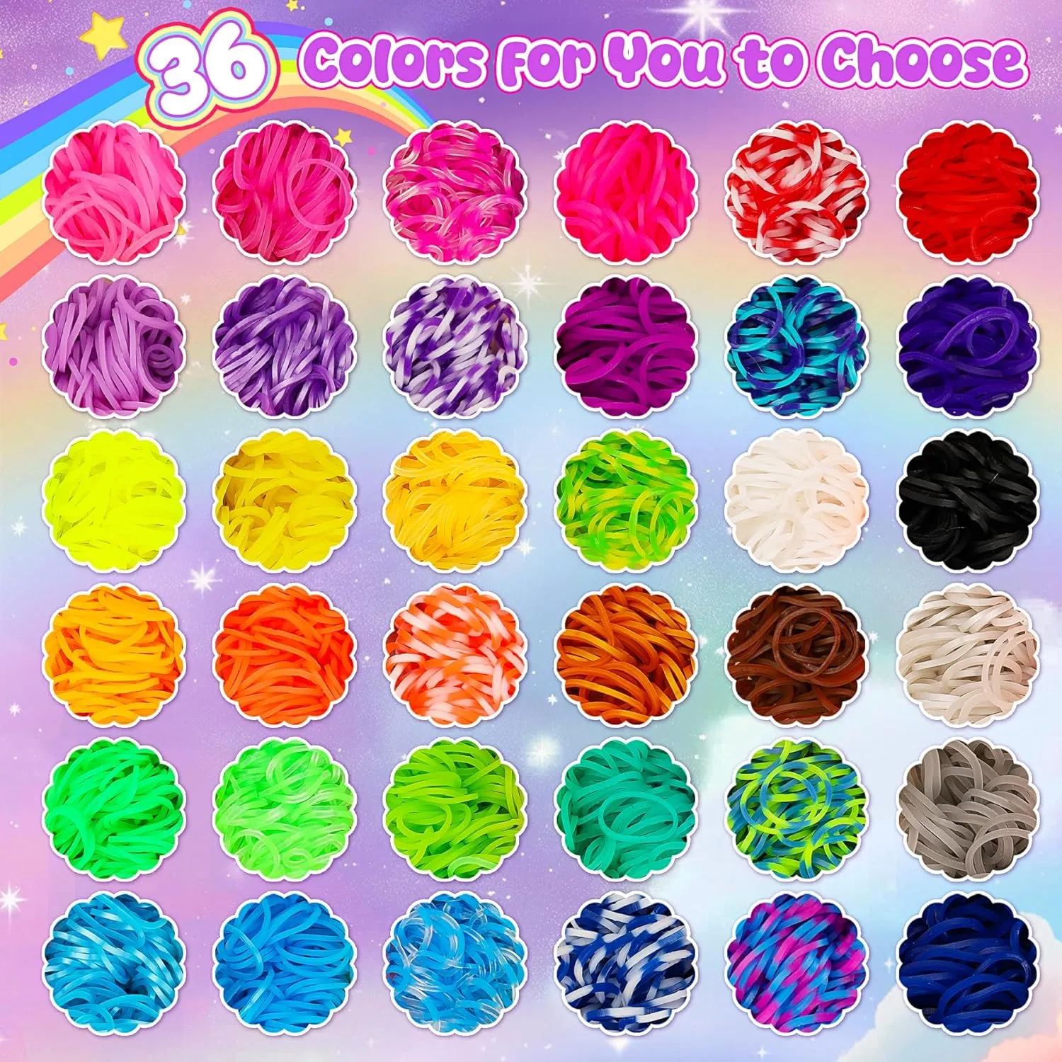 UUEMB 10000  Rubber Band Bracelet Kit, Colorful Loom Bracelet Making Kit with Storage Box, DIY Art Craft Kit with Charms Beads for Beginners Kids Girls Boys Birthday Parties Christmas Gift