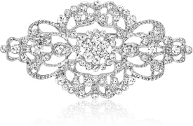 Vintage Wedding Bridal Crystal Art Deco Rhinestone Brooch Pin