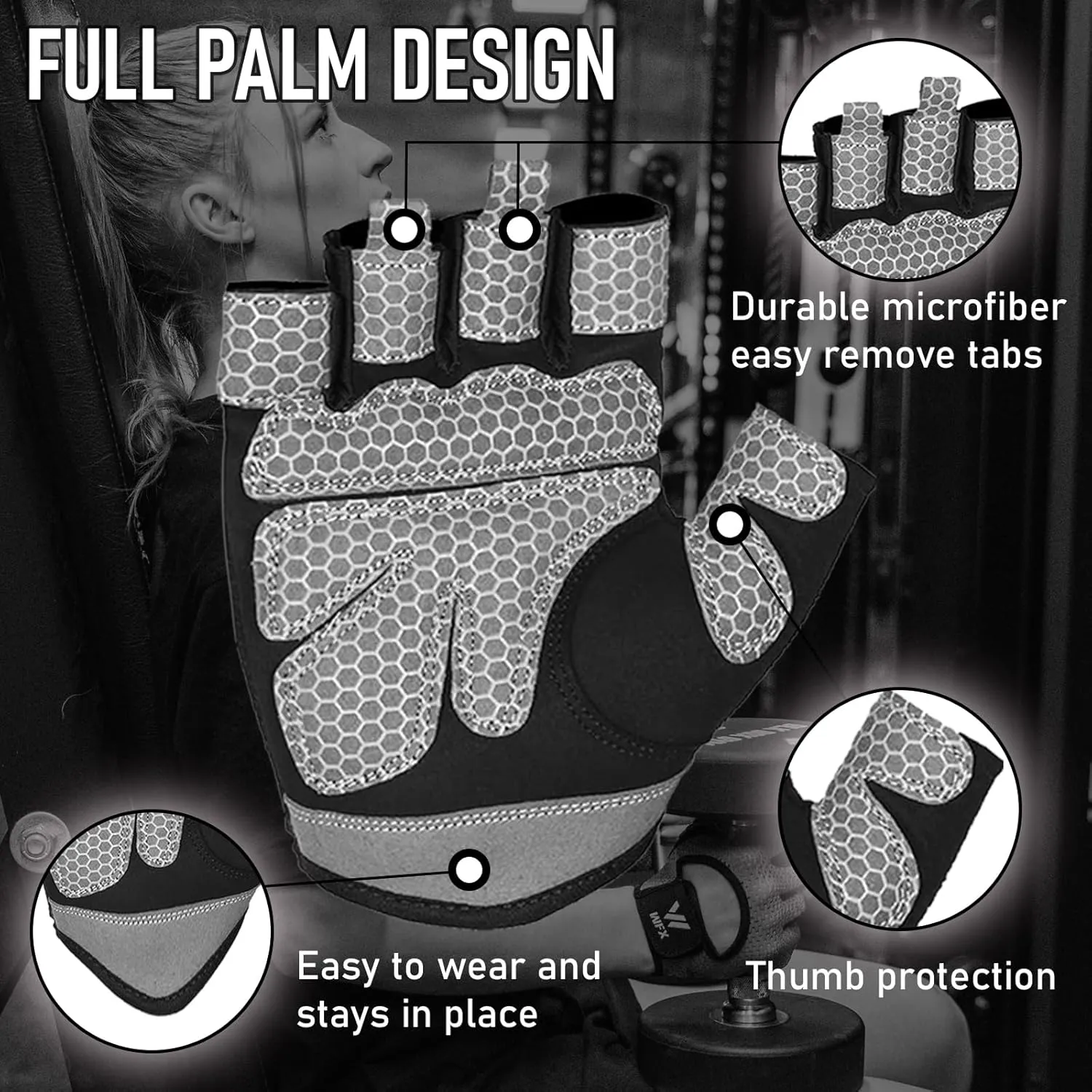 Weight Lifting Gloves for Men Women Gym Gloves with Wrist Wrap Support for Workout Training Exercise Fitness Hanging, Pull ups for Dumbbell, Cycling