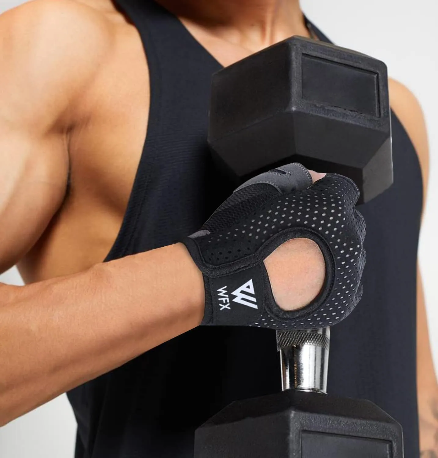Weight Lifting Gloves for Men Women Gym Gloves with Wrist Wrap Support for Workout Training Exercise Fitness Hanging, Pull ups for Dumbbell, Cycling