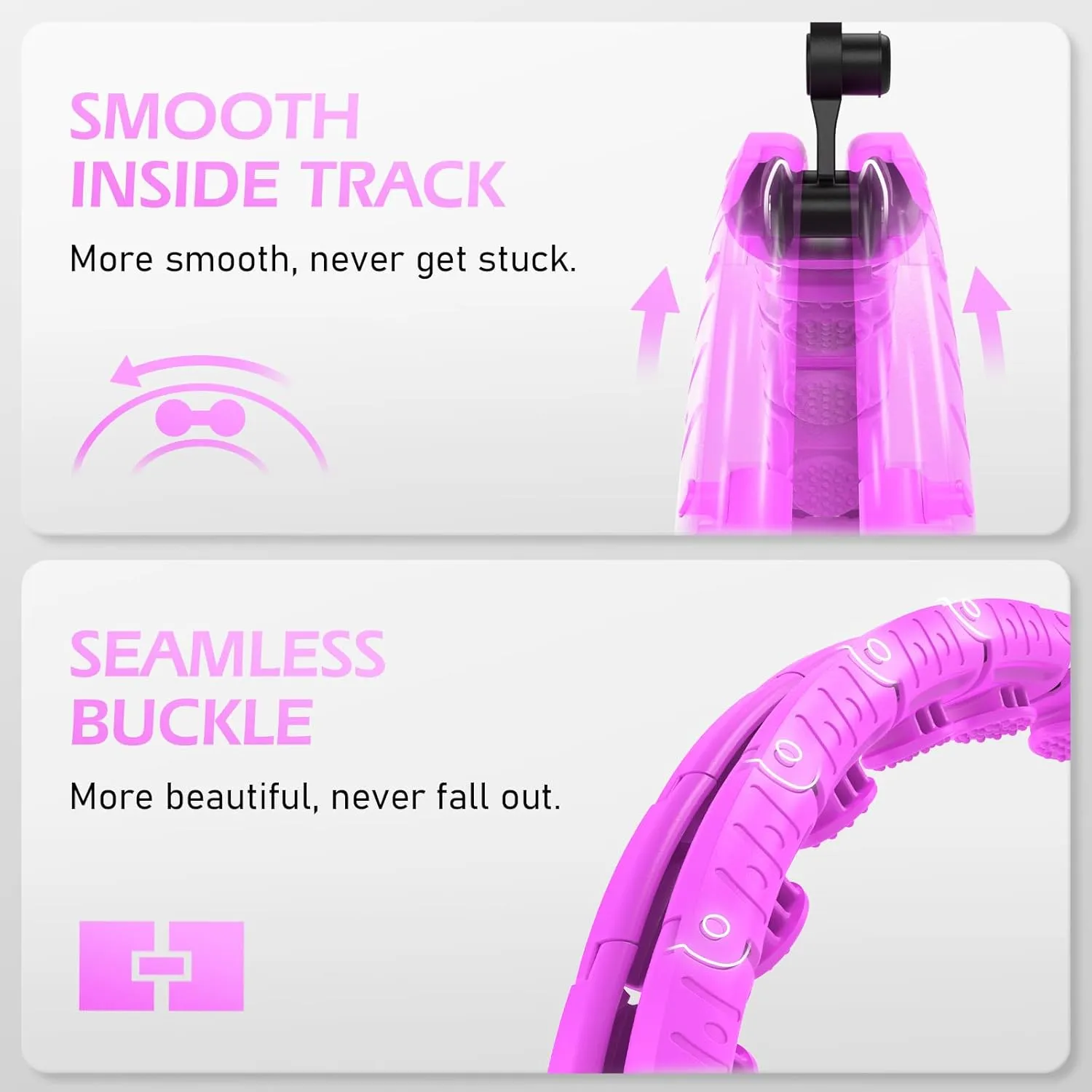 Weighted Hula Circle with 26 Links(56 Inch) for Adults Weight Loss, Infinity Fitness Hoop Plus Size, for Women Smart Exercise Equipment