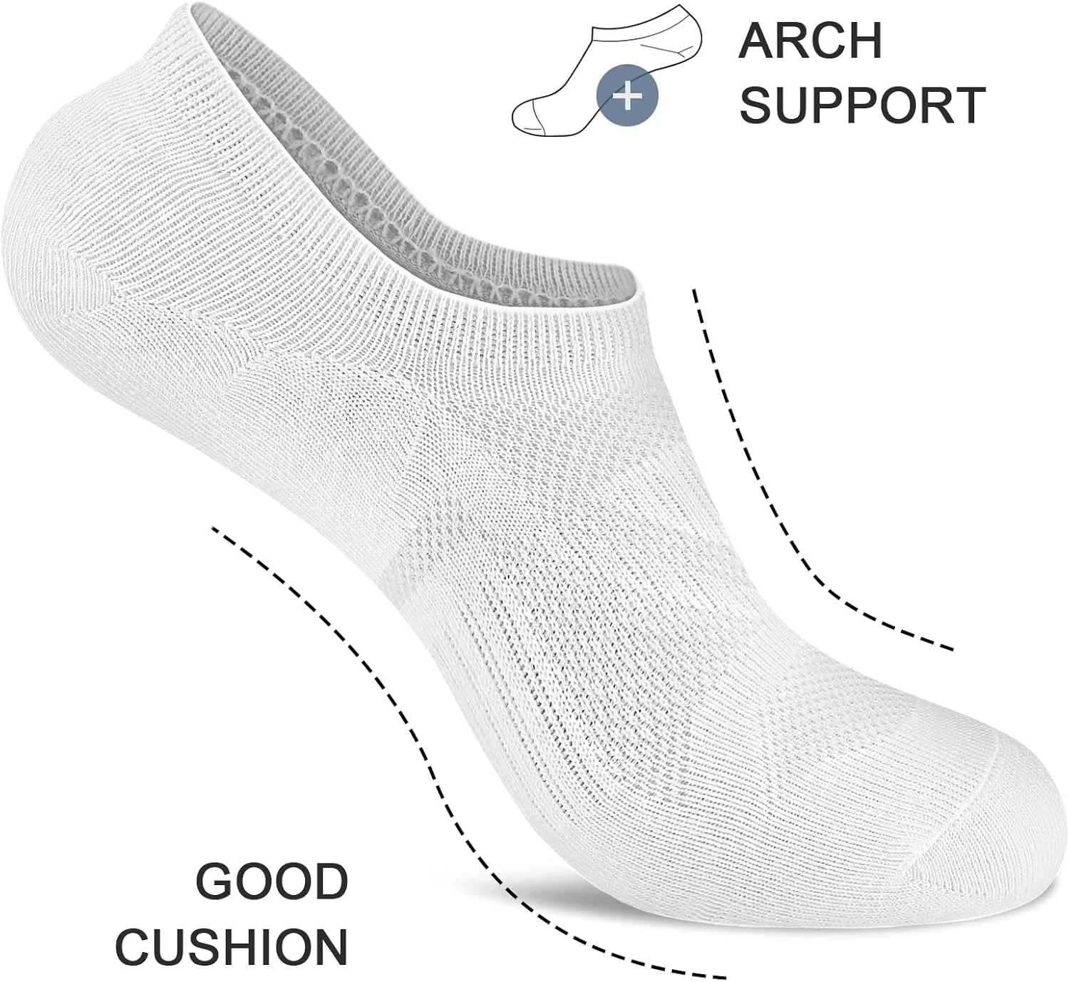 wernies No Show Socks Women - 8 Pairs Ankle Socks for Women, Low Cut Socks Short Cotton Socks, Invisible Casual Socks