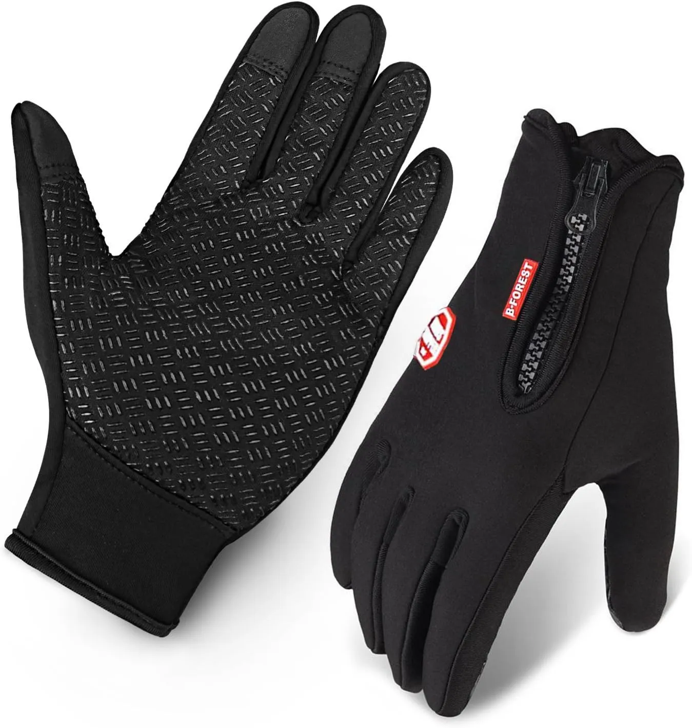 Winter Gloves Touch Screen Warm Gloves Cold Weather Windproof Cycling Driving Riding Bike Telefingers Thermal Gloves Non-Slip Silicone Gel Adjustable Full Finger Mittens