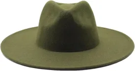 Winter Wool Solid Classic Fedoras Cap Men Women Panama Jazz Hat Wide Brim Big Fedoras Womens Hats with Brim