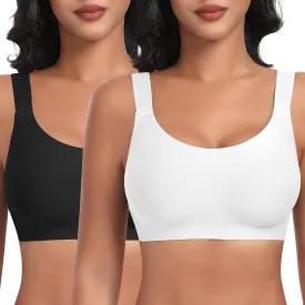 Wireless Bras for Women No Underwire Seamless Full Coverage Comfortable Everyday Bra with Medium Support