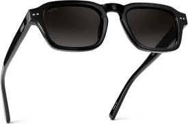 WMP Eyewear - Men's Polarized Sunglasses: Narrow Geometric Frame, Rectangular Lenses, Round Rivets, Injected Metal Core