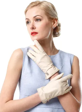 Women's Italian Leather Gloves Lambskin Winter Comfort Gloves (Touchscreen or Non-Touchscreen)