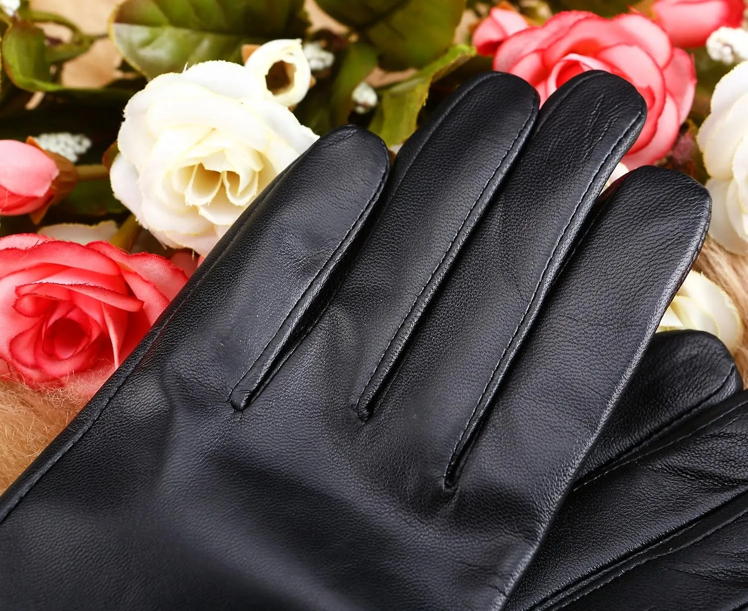 Women's Italian Leather Gloves Lambskin Winter Comfort Gloves (Touchscreen or Non-Touchscreen)