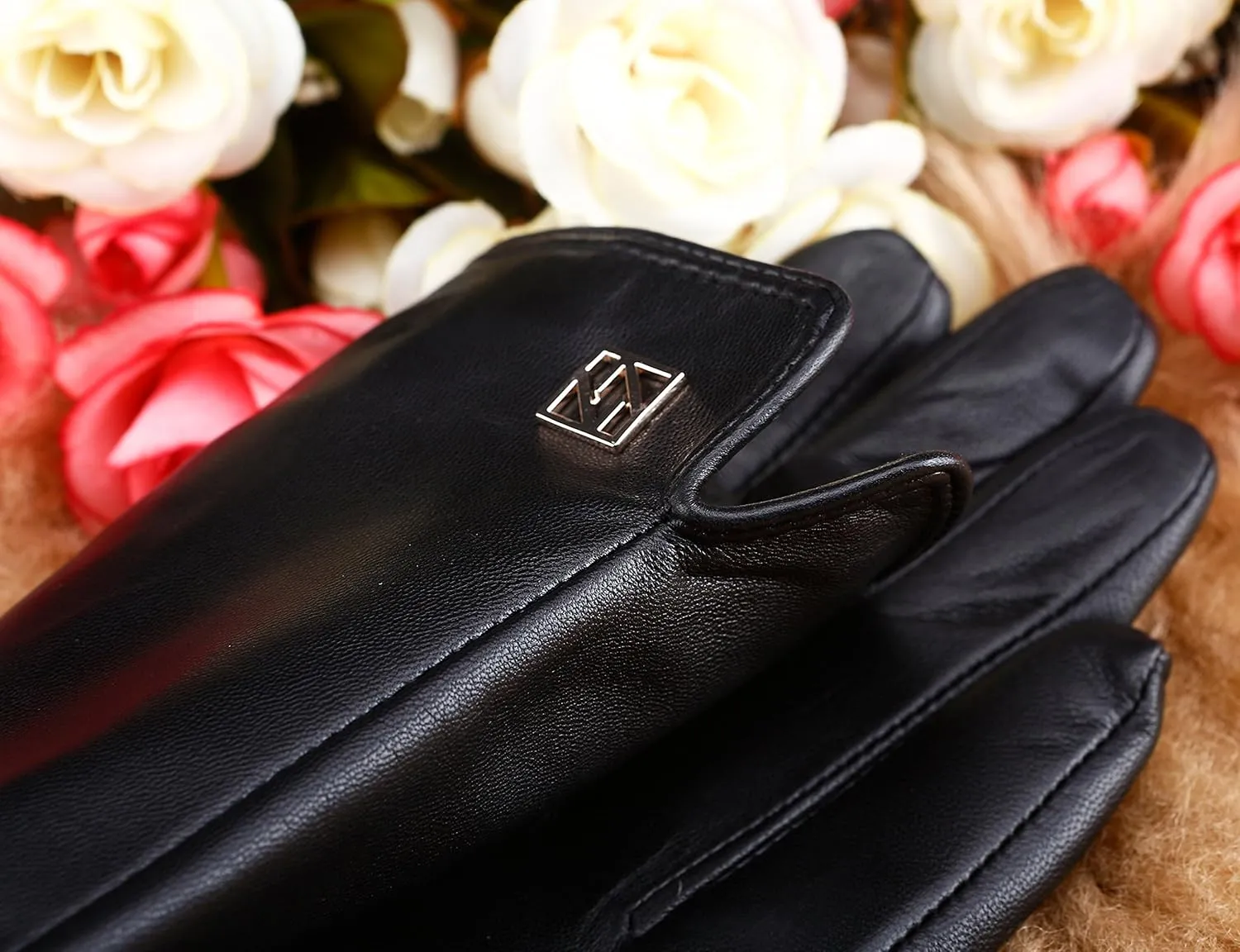 Women's Italian Leather Gloves Lambskin Winter Comfort Gloves (Touchscreen or Non-Touchscreen)