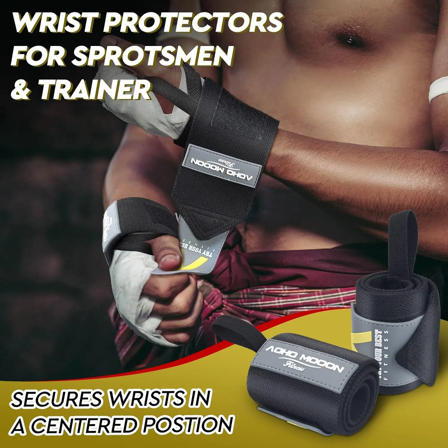 Wrist Wraps for Weightlifting, Wrist Cuffs Gym Lifting Straps for Men and Women, with Thumb Loops Comfort Wrist Brace, Support for Powerlifting, Crossfit, Weight Lifting