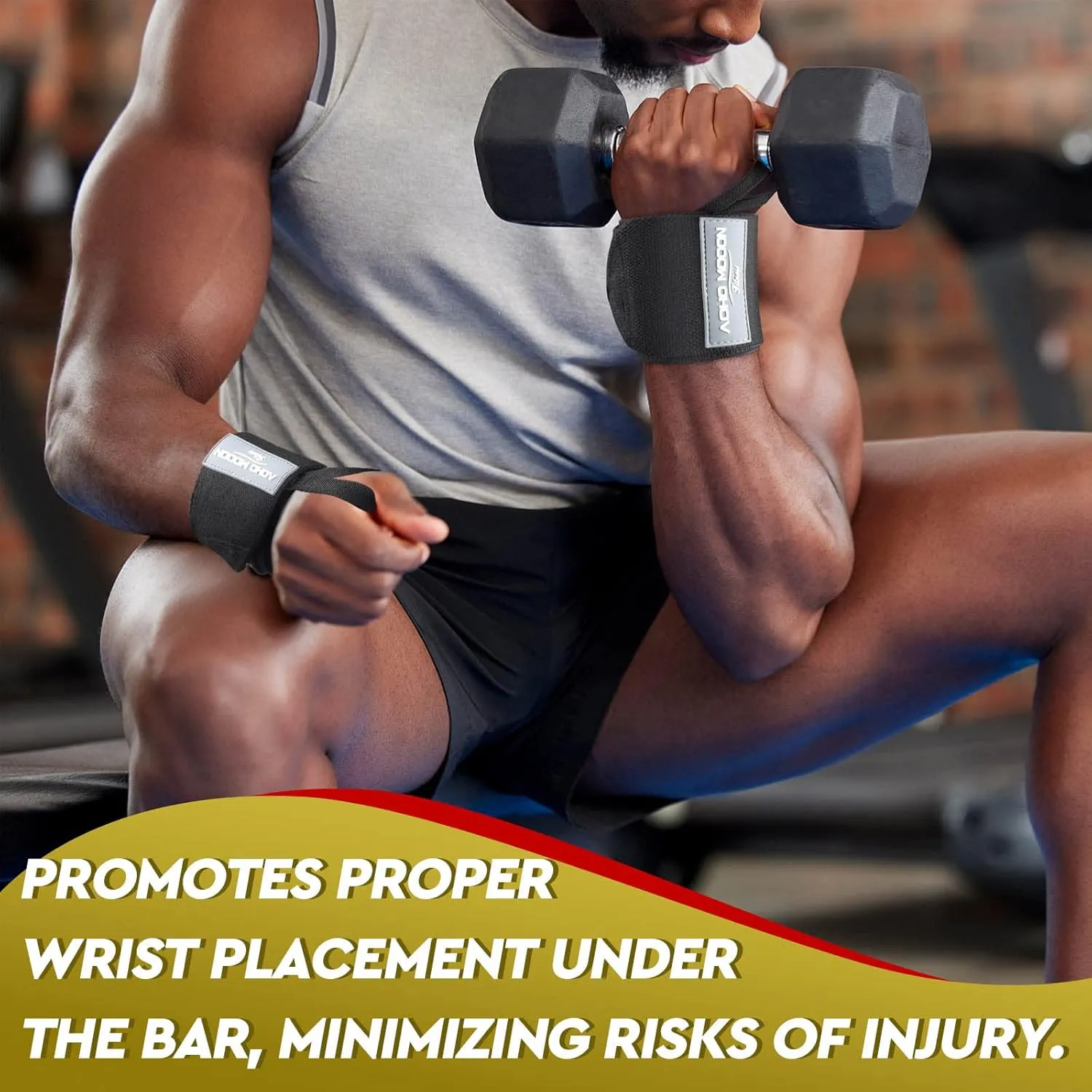 Wrist Wraps for Weightlifting, Wrist Cuffs Gym Lifting Straps for Men and Women, with Thumb Loops Comfort Wrist Brace, Support for Powerlifting, Crossfit, Weight Lifting