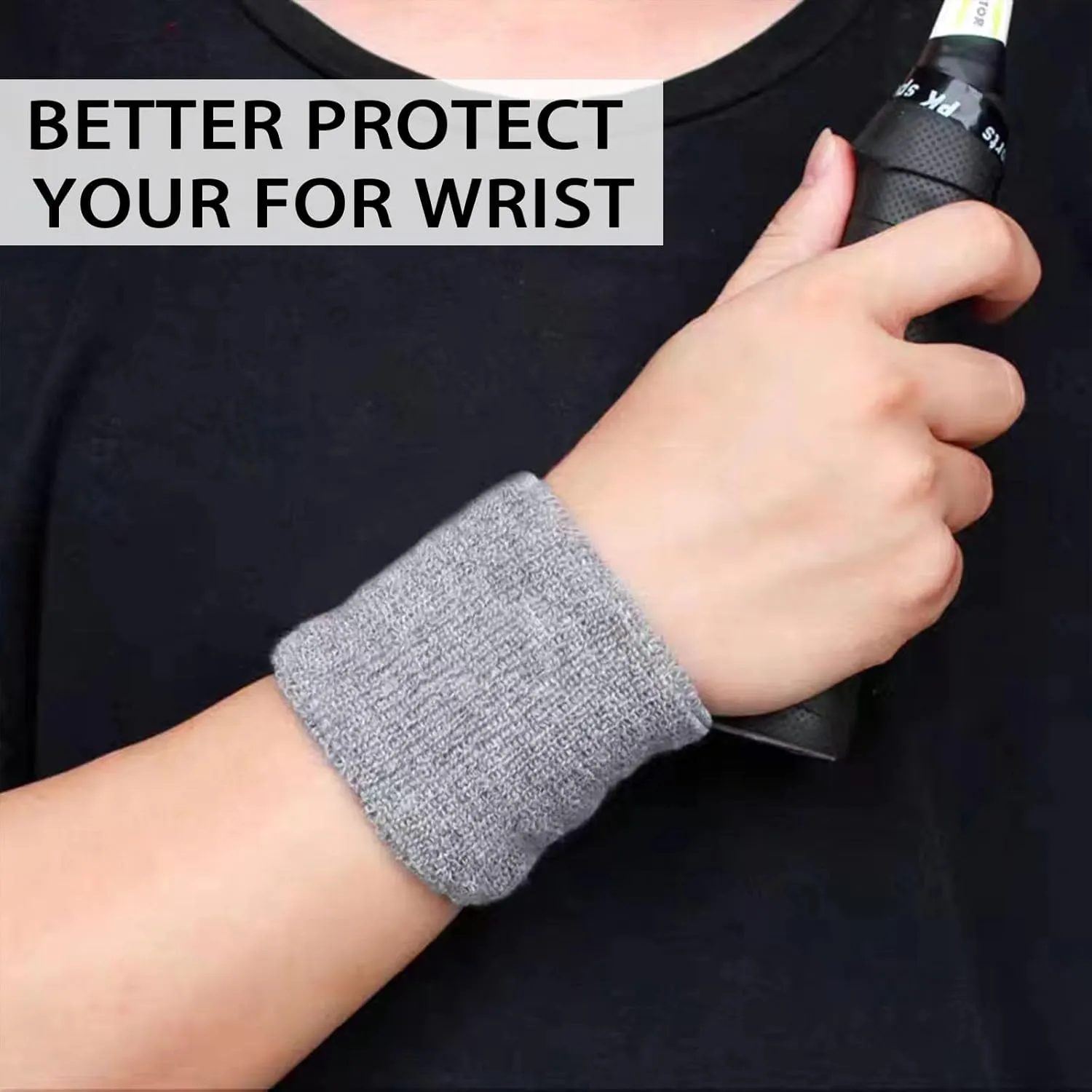 Wristbands Sweatbands for Men & Women, Breathable Tennis Wrist Bands Absorbent Sweat Band Multiuse Wristband for Basketball, Running, Gym, Working Out