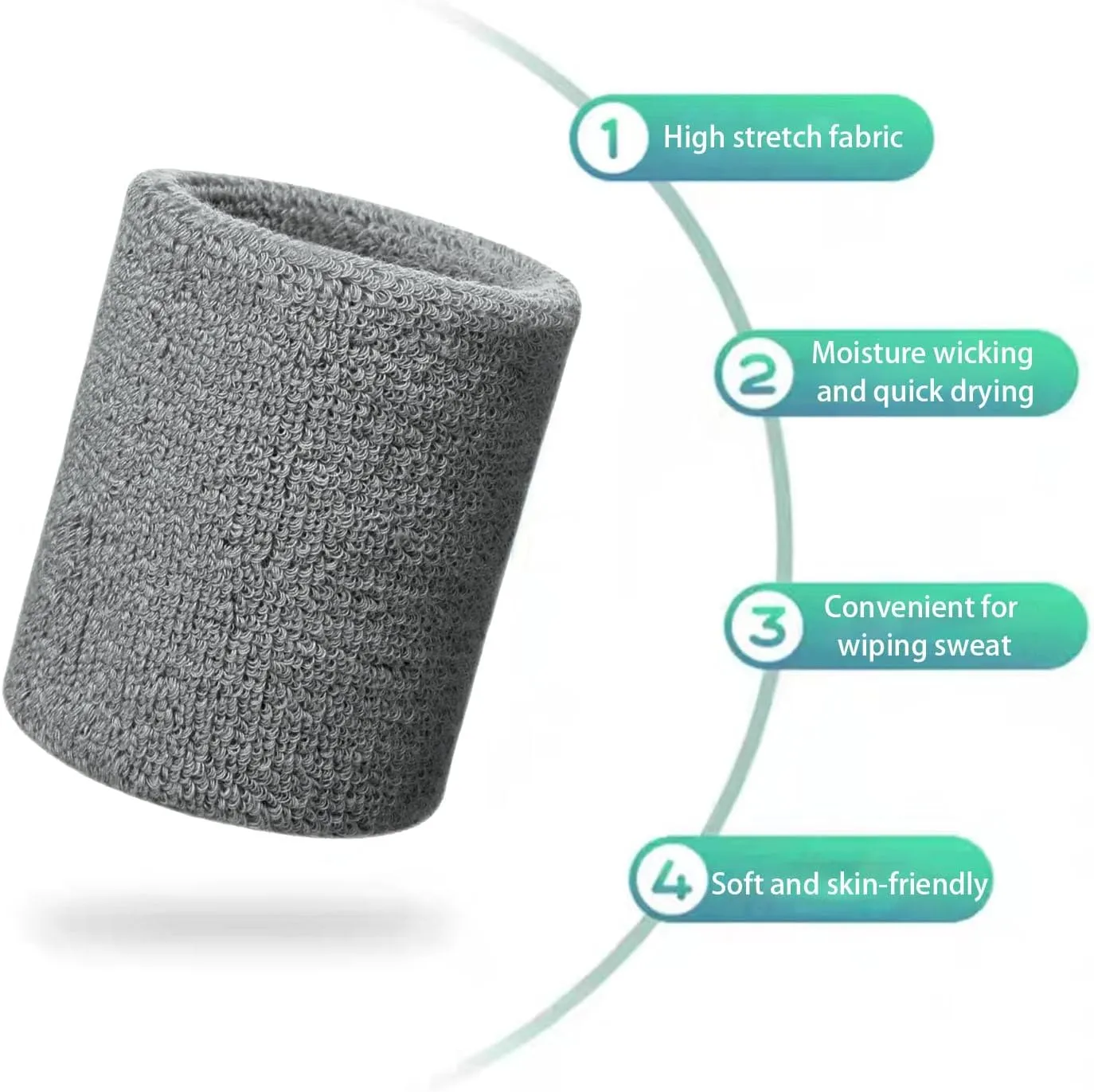 Wristbands Sweatbands for Men & Women, Breathable Tennis Wrist Bands Absorbent Sweat Band Multiuse Wristband for Basketball, Running, Gym, Working Out