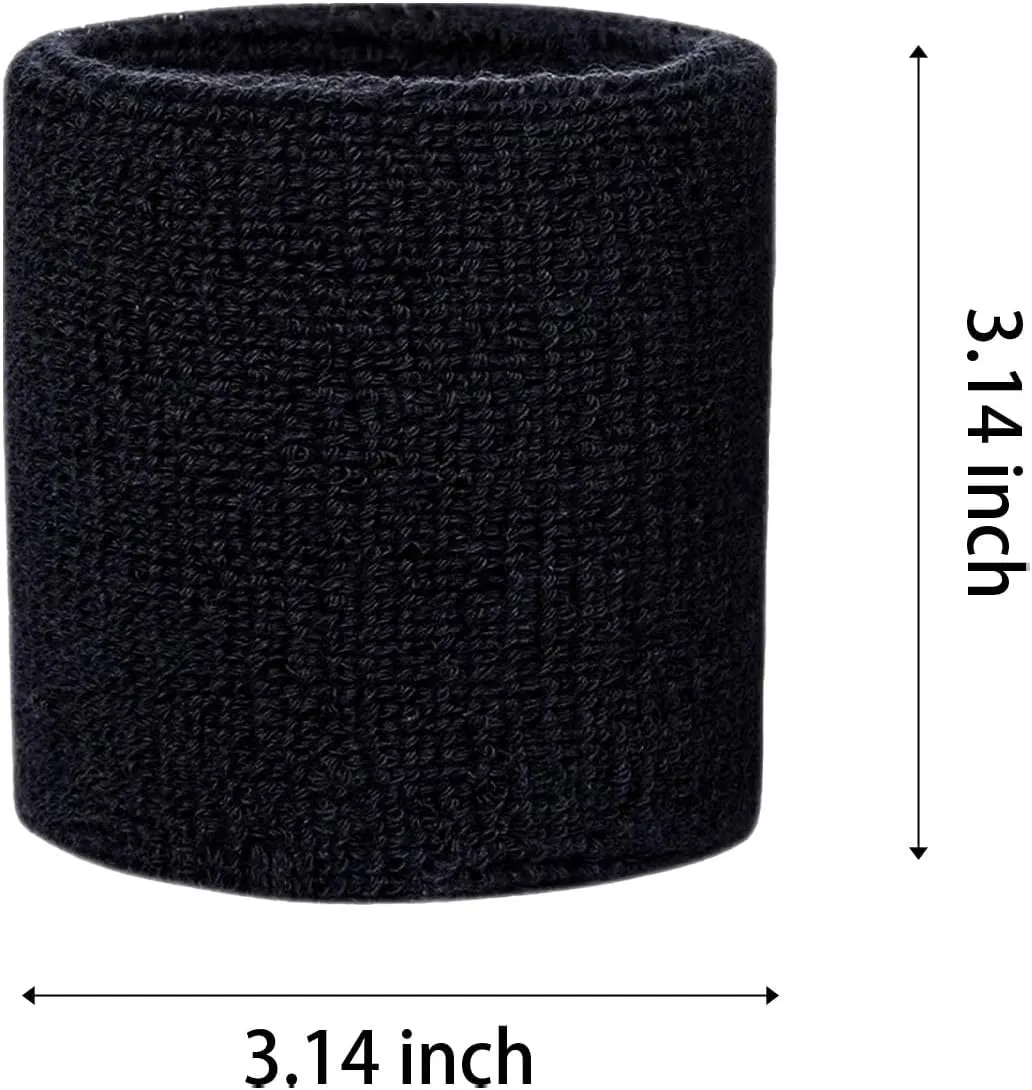 Wristbands Sweatbands for Men & Women, Breathable Tennis Wrist Bands Absorbent Sweat Band Multiuse Wristband for Basketball, Running, Gym, Working Out
