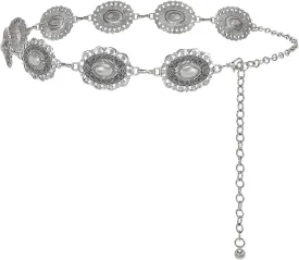 XZQTIVE Women Boho Chain Belts For Dresses Jeans Western Cowgirl Waist Links Belt Adjustable Metal Concho Belt