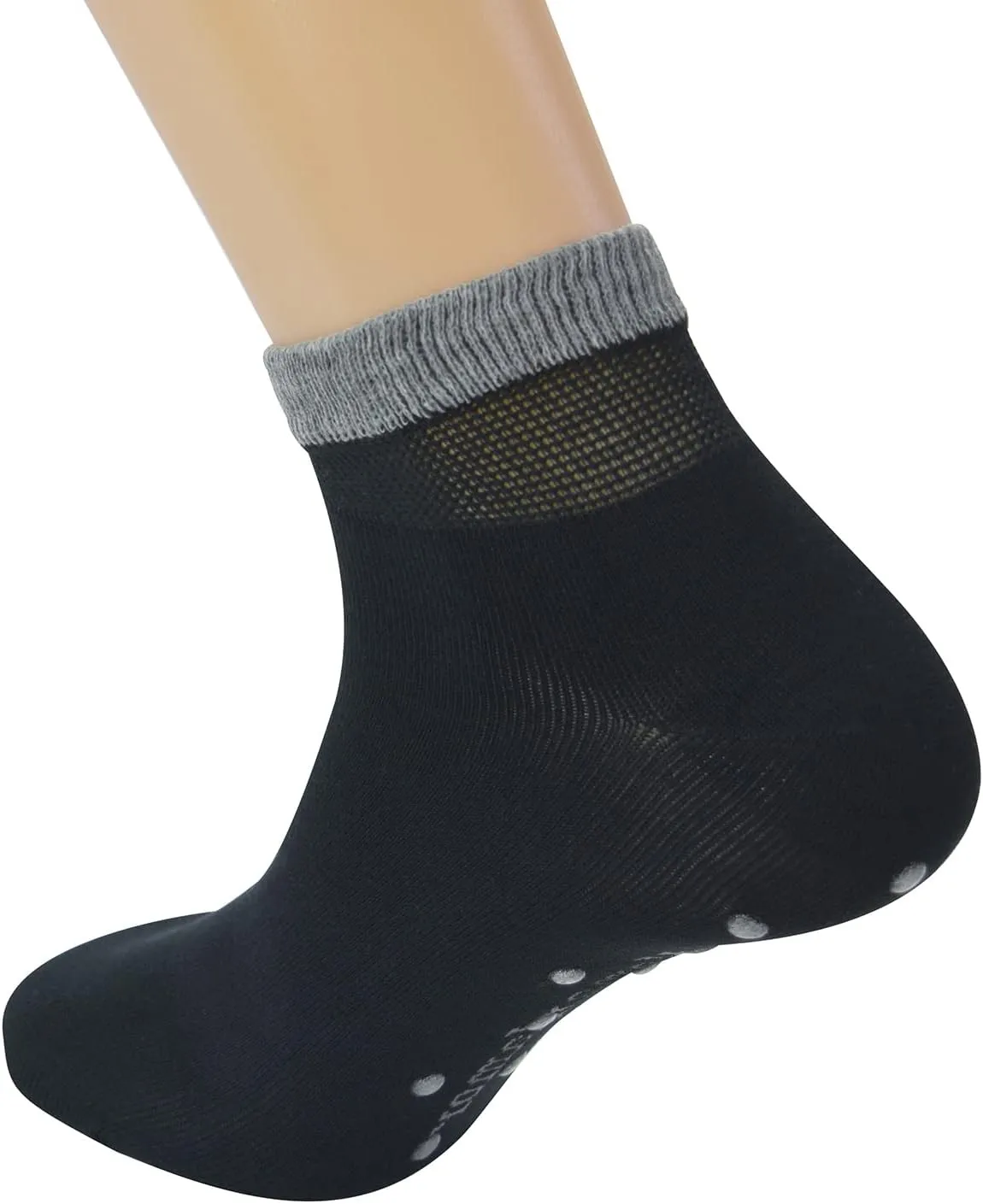 Yomandamor 6 Pairs Seamless Diabetic Socks for Men Non Slip Grip Ankle socks