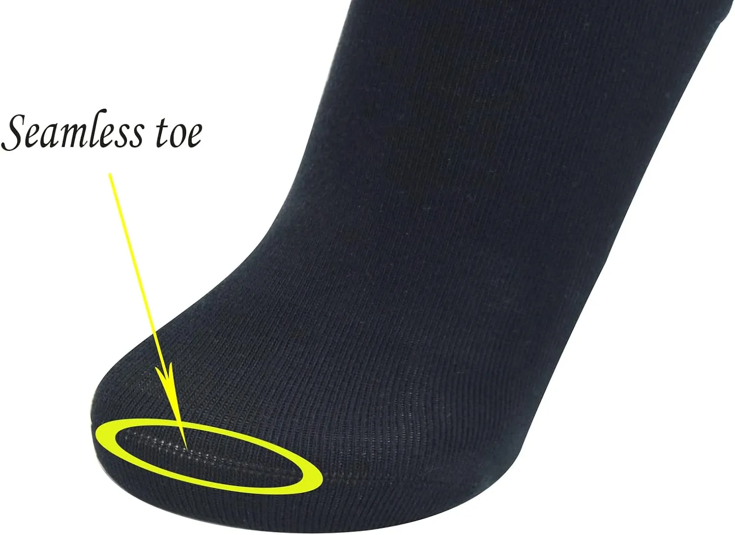 Yomandamor 6 Pairs Seamless Diabetic Socks for Men Non Slip Grip Ankle socks