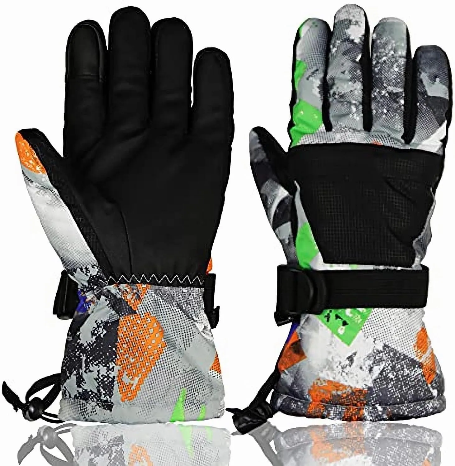 YR.Lover Momoon Ski Gloves, Waterproof Touch Screen Winter Gloves for Boys, Girls, Men, Women