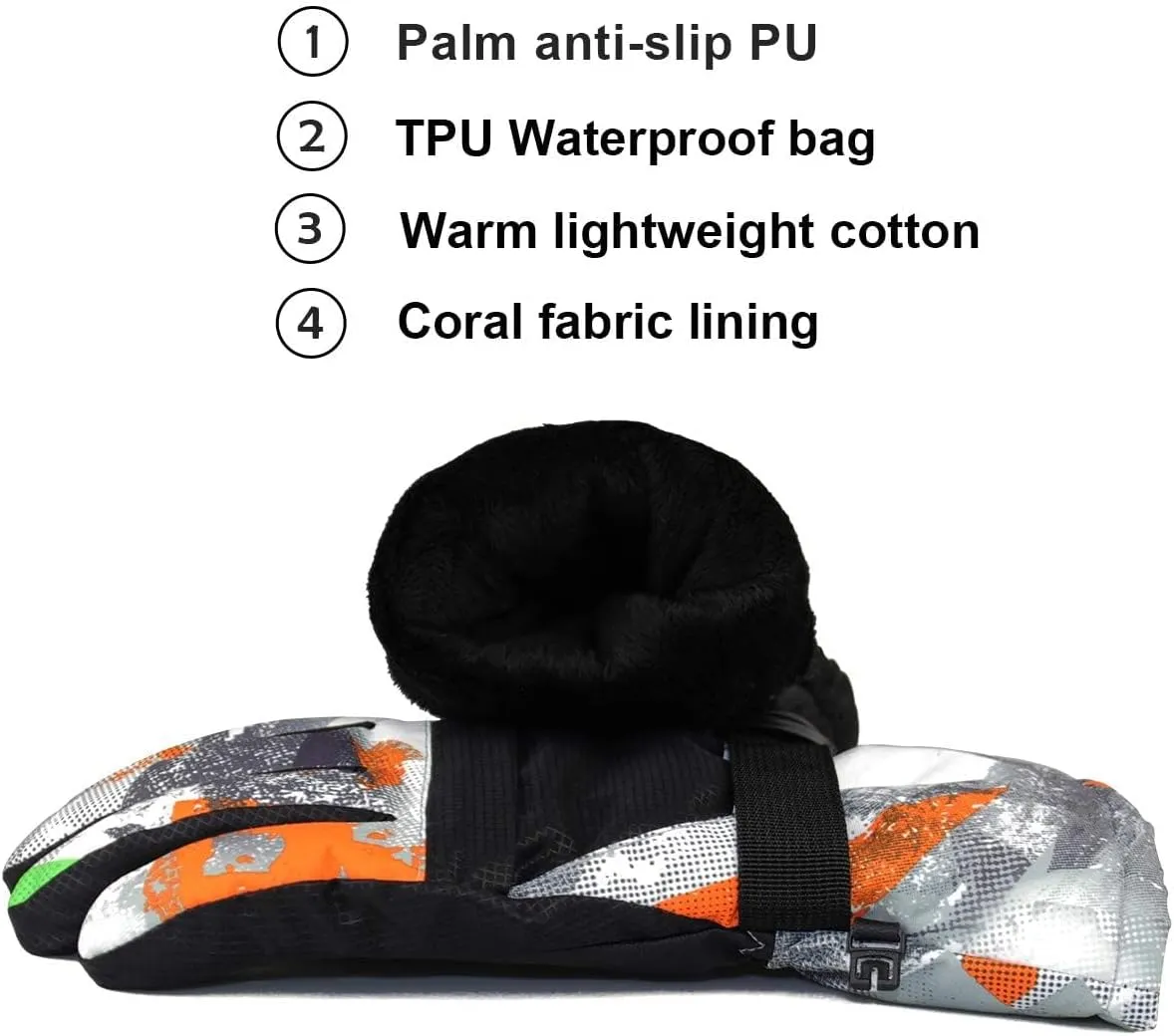 YR.Lover Momoon Ski Gloves, Waterproof Touch Screen Winter Gloves for Boys, Girls, Men, Women