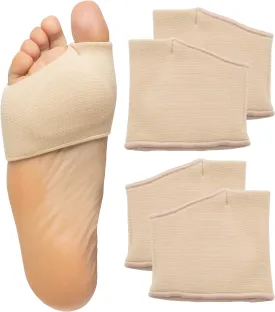 ZenToes Metatarsal Pads for Men and Women - Ball of Foot Pain Relief Cushions for Sesamoiditis, Metatarsalgia, Morton's Neuroma - 2 Pairs Fabric Sleeves with Gel Inserts (Small, Beige)