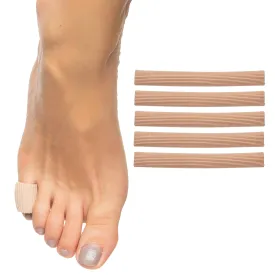 ZenToes Toe Tubes - Fabric Sleeve Protectors with Gel Lining - 5 Tube Sleeve Set - 29" of Gel Lined Tubing, Size Small (1/2 Inch Diameter)