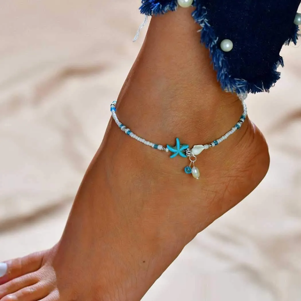 Zoestar Layered Ankle Bracelets Gold Bohemian Summer Sand Beach Anklet Jewelry for Women